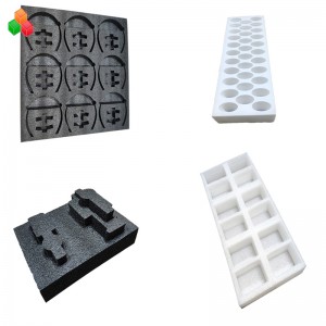 tilpasset formstansskåret pakke epe indre skum stødfast farverig epe skumindsats til vinflaskeemballagemateriale