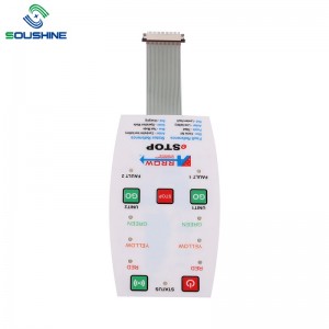 Membranafbryder med LED og præget knap, blank overfladeløsning