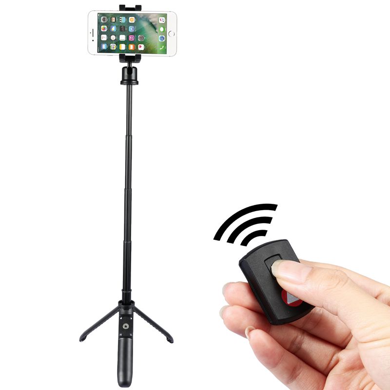 KINGJOY 5 sektioner Mini Selfie Stick med foldeben for at skifte til stativ med Bluetooth-kontrol