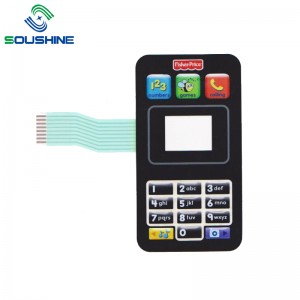 OEM høj kvalitet 6 præget knapmembran tastatur med stik