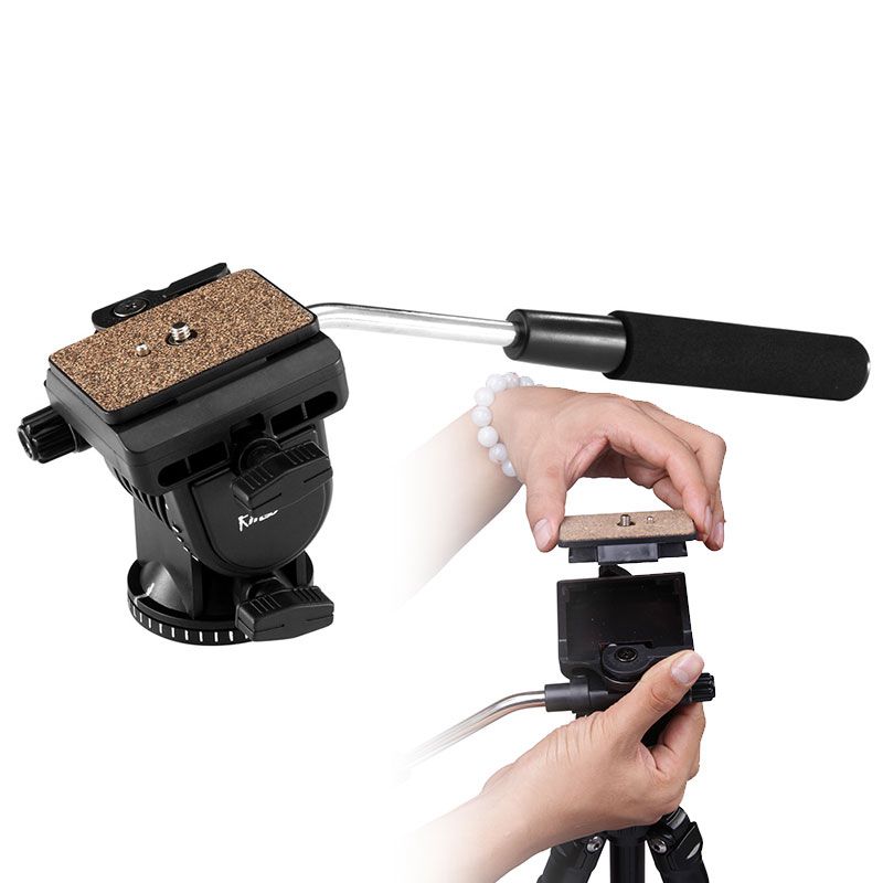 Kingjoy VT-1500 justerbart kamera Video stativ benstativ med aftageligt væske træk pan vippehoved