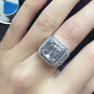 Mænd ringe cubic zirconia mænd forlovelsesringe 925 sterling sølv løftere til mænds bryllup ringe