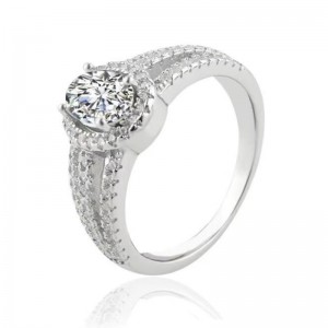 Forlovelsesringe hvidguld cubic zirconia ringe moissanite ringe lover ringe til kvinder