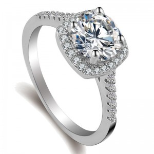 Forlovelsesringe hvidguld cubic zirconia ringe moissanite ringe lover ringe til kvinder