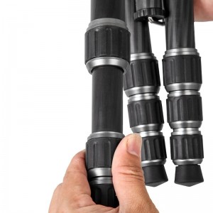 KINGJOY 5-sektion Aluminiumskompakt, sammenfoldelig letvægts drejelåsekamera Fotostativ med kuglehovedkit til fotografering