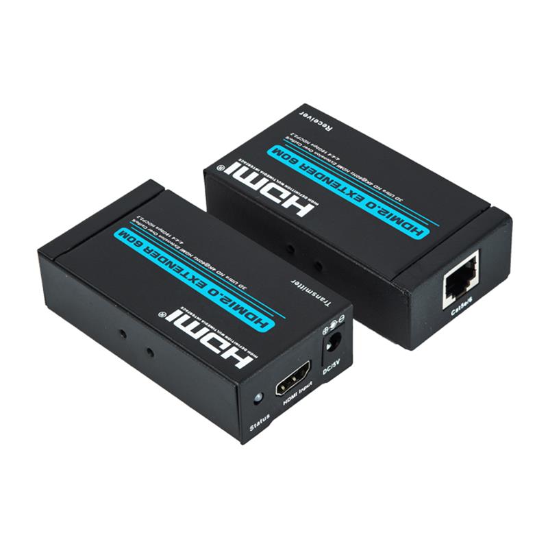 V2.0 HDMI extender 60 m Over enkelt cat5e / 6 kabel understøtter Ultra HD 4Kx2K @ 60Hz HDCP2.2