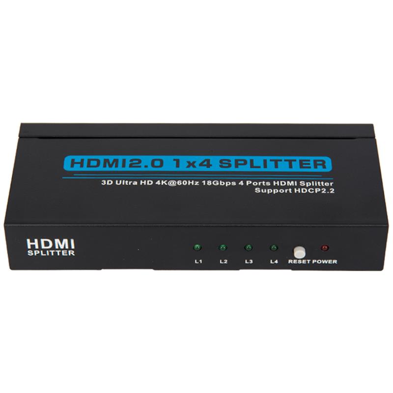V2.0 HDMI 1x4 Splitter Support 3D Ultra HD 4Kx2K @ 60Hz HDCP2.2