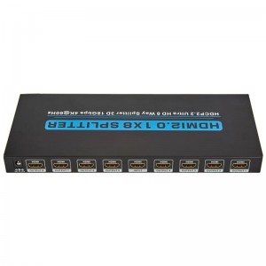 V2.0 HDMI 1x8 Splitter Support 3D Ultra HD 4Kx2K @ 60Hz HDCP2.2