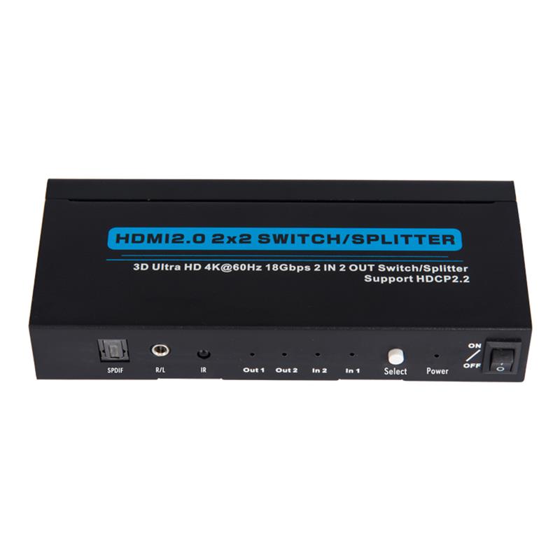 V2.0 HDMI 2x2 switch / splitter support 3D Ultra HD 4Kx2K @ 60Hz HDCP2.2