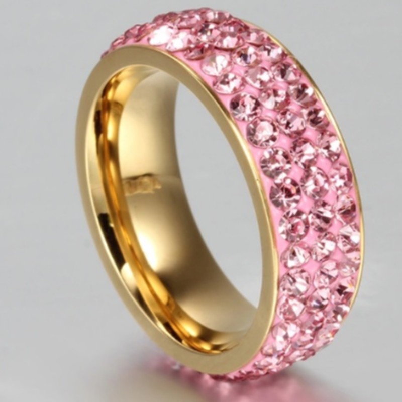 Crystal band ringe guld ringe rose guld sølv ringe lyserøde blå ringe