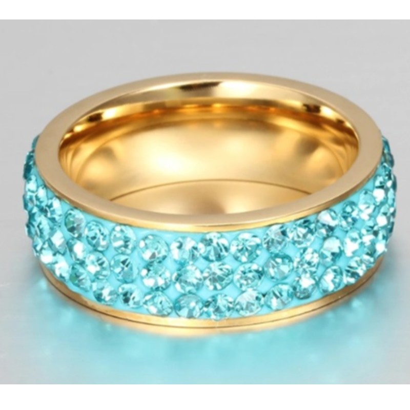 Crystal band ringe guld ringe rose guld sølv ringe lyserøde blå ringe