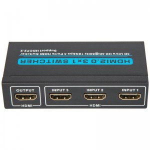 V2.0 HDMI 3x1 switcher support 3D Ultra HD 4Kx2K @ 60Hz HDCP2.2