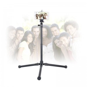 Kingjoy SC056 5 sektioner sammenfoldelige stativsæt med lav vinkeloptagelse og midterste søjle kan bruges som monopod