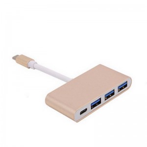 4-i-1 USB Type C til USB 3.0x3 + Type C hub adapter