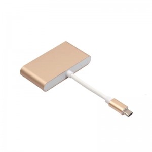 4-i-1 USB Type C til USB 3.0x3 + Type C hub adapter