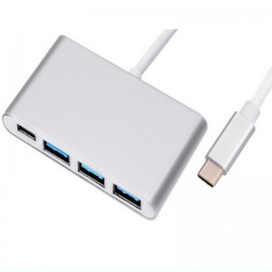 4-i-1 USB Type C til USB 3.0x3 + Type C hub adapter