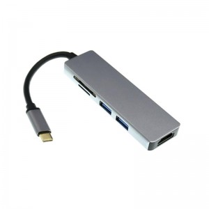 USB Type C til HDMI + 2 x USB 3.0 + SD-kortlæser Hub