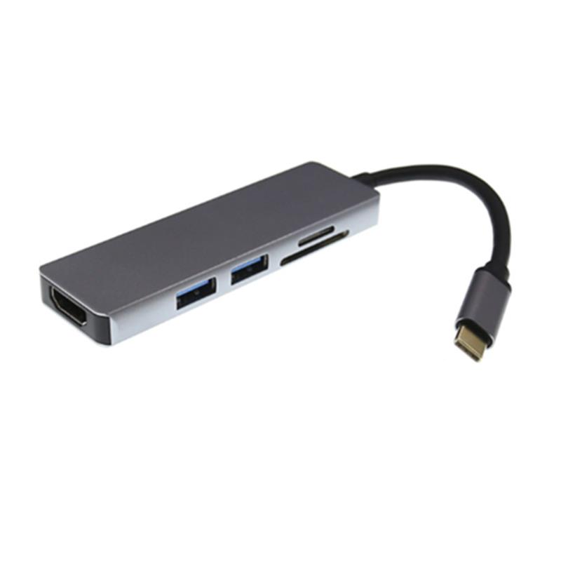 USB Type C til HDMI + 2 x USB 3.0 + SD-kortlæser Hub