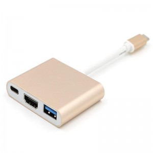 USB Type C TIL HDMI + USB 3.0 + Type C Hub Adapter
