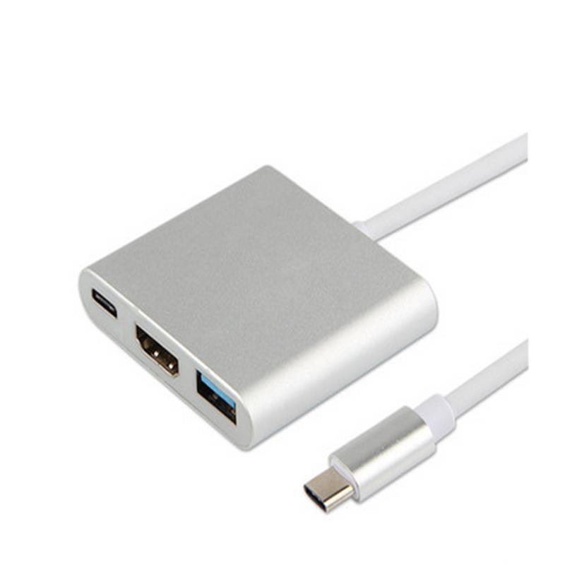 USB Type C TIL HDMI + USB 3.0 + Type C Hub Adapter