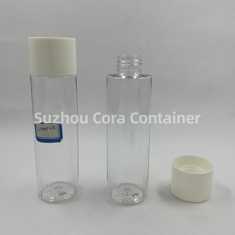 160ml Neck Size 24mm Pet Plastic Cosmetic Bottle with Screawing Cap