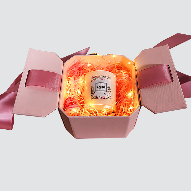 Pink Sweet Bowknot gaveæske formet klap Candle Cup chokolade udsøgt gaveæske