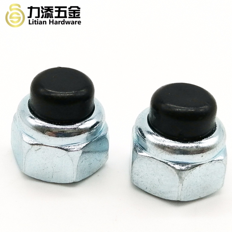 DIN986 sorthoved kulstofstål M3-M12 nylon hex cap møtrik