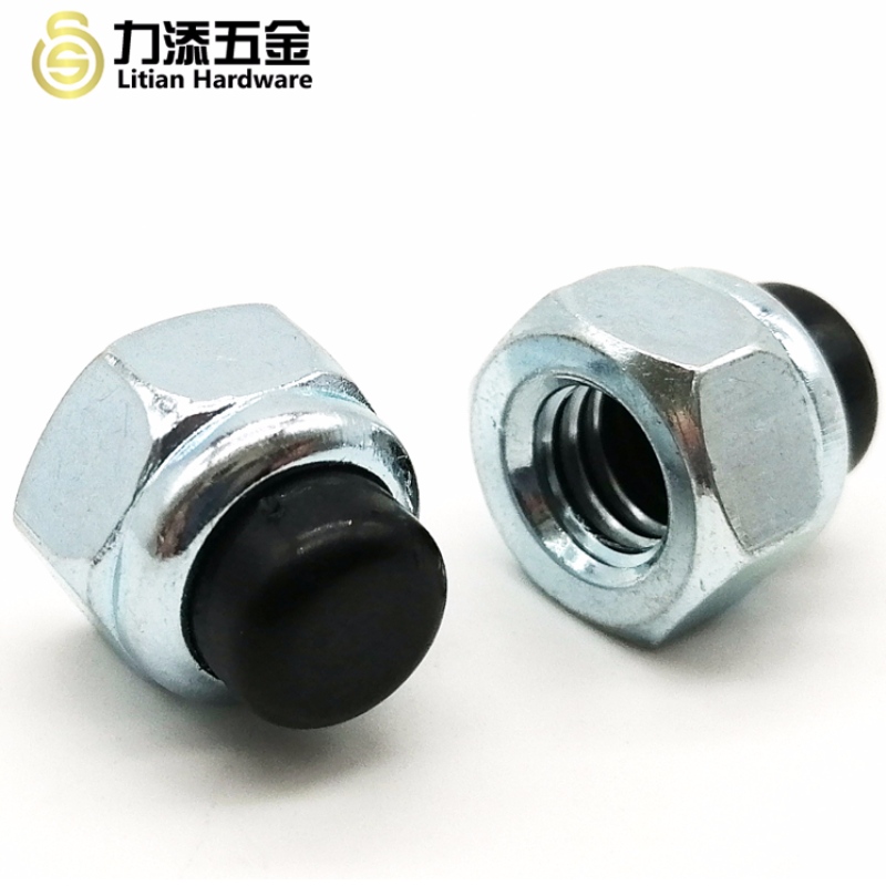 DIN986 sorthoved kulstofstål M3-M12 nylon hex cap møtrik