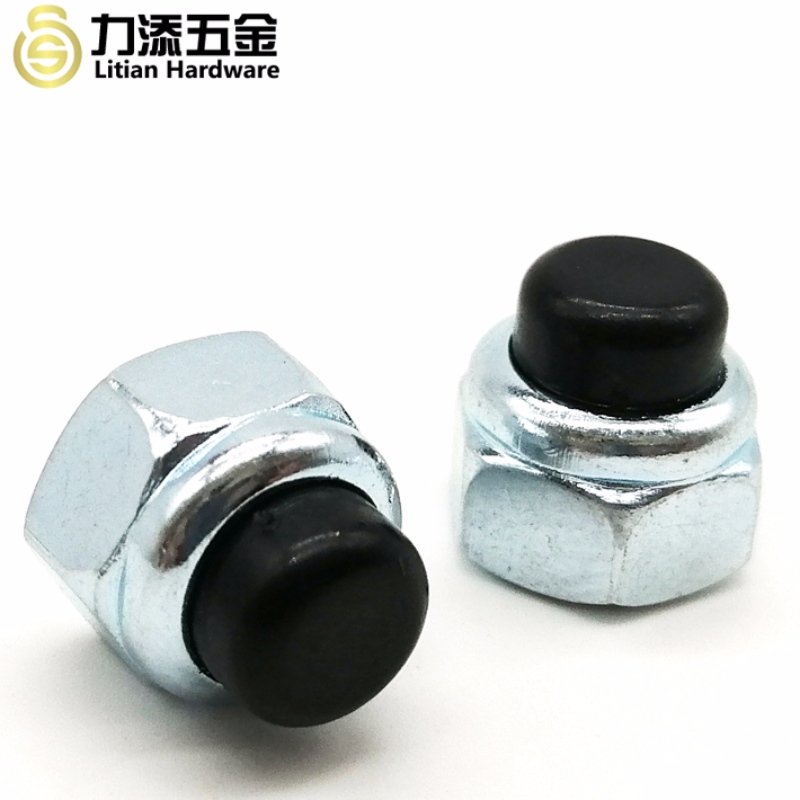 DIN986 sorthoved kulstofstål M3-M12 nylon hex cap møtrik