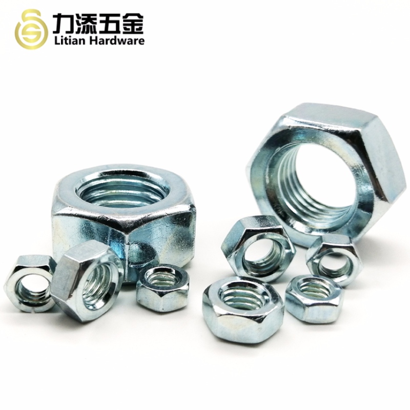 Galvaniseret M3 M4 M5 hex-møtrik i høj kvalitet