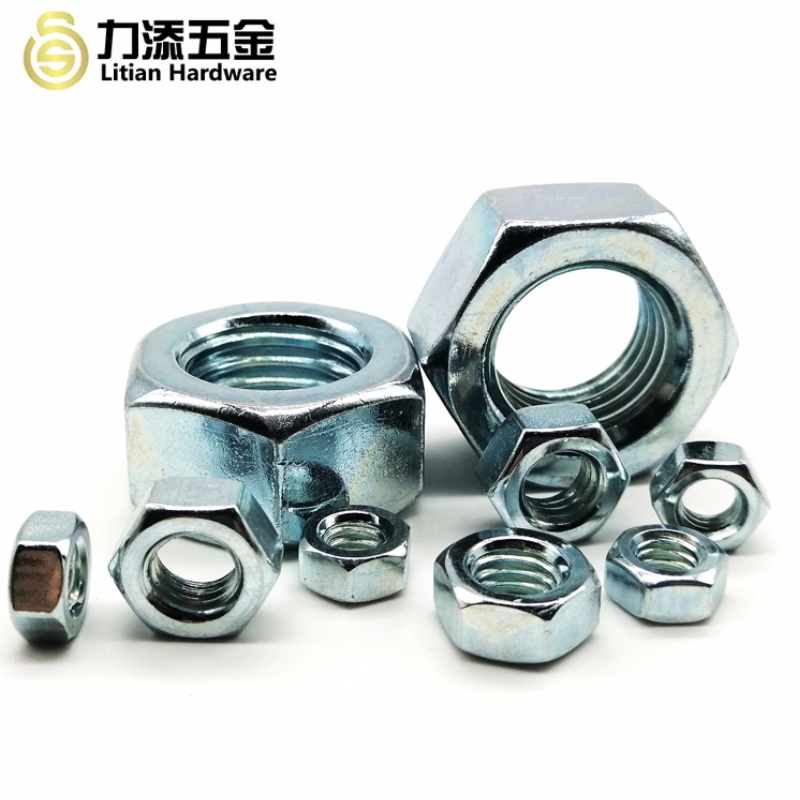 Galvaniseret M3 M4 M5 hex-møtrik i høj kvalitet