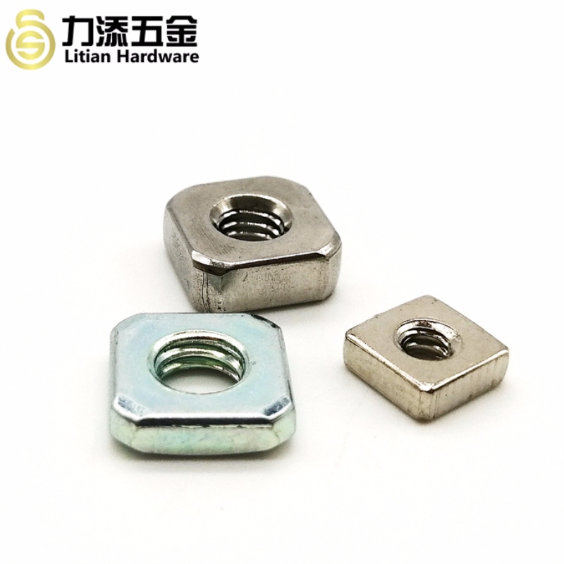 Farverig zinkbelagt kulstofstål M3-M12 sqaure møtrik i høj kvalitet