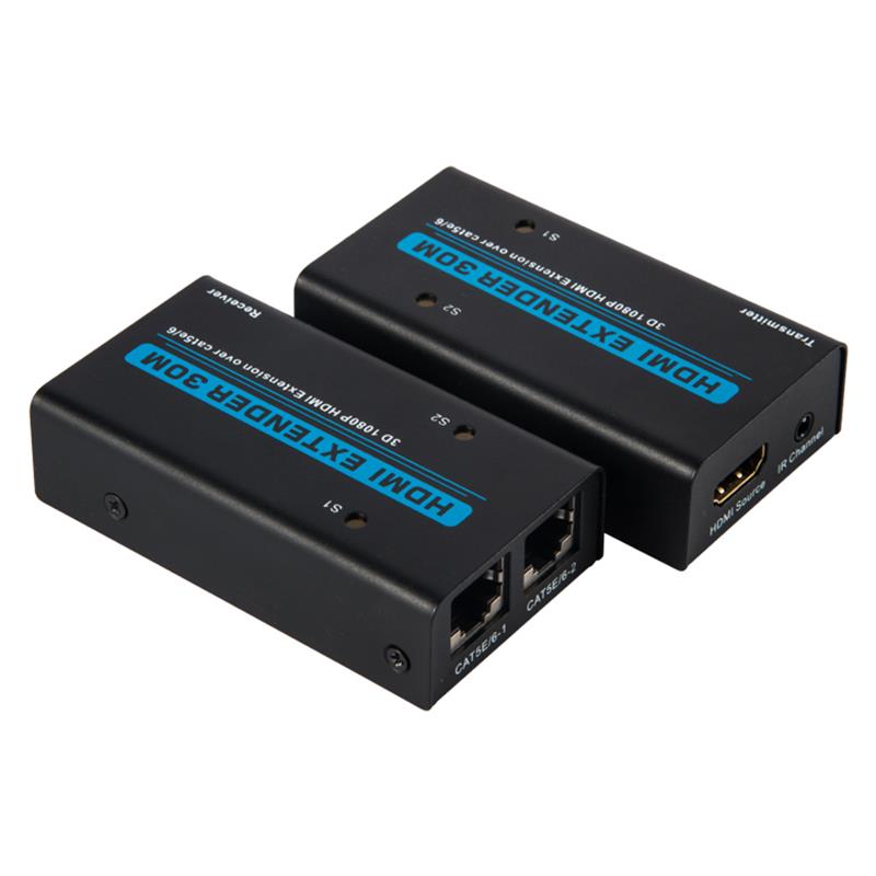 V1.3 HDMI Extender 30 m over Dual cat5e \/ 6 kabel understøtter Full HD 1080P
