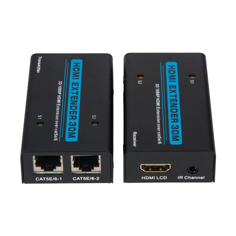 V1.3 HDMI Extender 30 m over Dual cat5e \/ 6 kabel understøtter Full HD 1080P