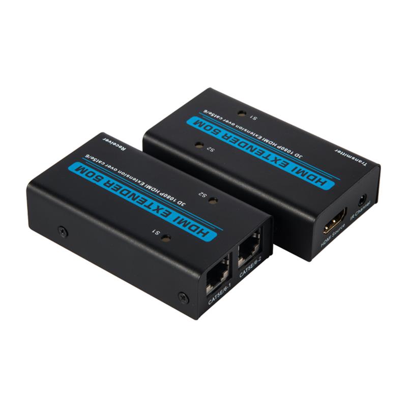 V1.3 HDMI Extender 50 m over Dual cat5e \/ 6 kabel understøtter Full HD 1080P