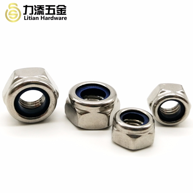 Poleret rustfrit stål M3-M12 nylonlåsemøtrik