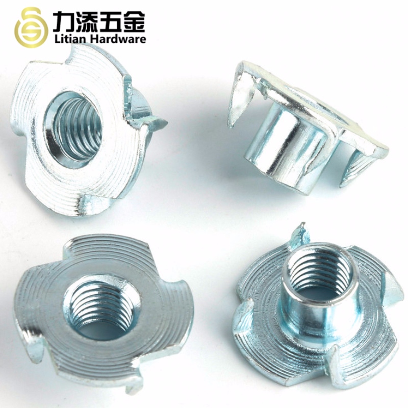 Smeltede fire klove T møtrik til møbler