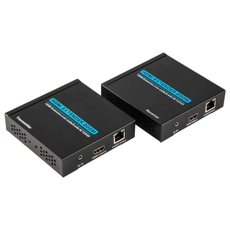 V1.3 HDMI Extender 200 m over Single cat5e / 6 kabel understøtter Full HD 1080P POE