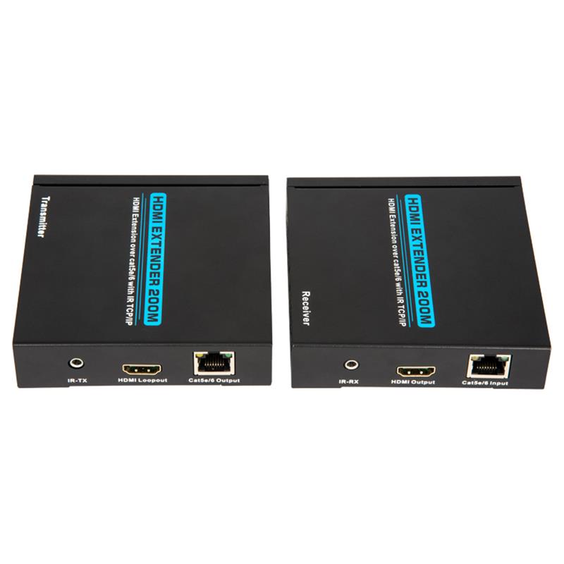 V1.3 HDMI Extender 200 m over Single cat5e \/ 6 kabel understøtter Full HD 1080P POE