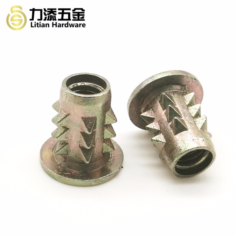 Tilpassede forskellige størrelser zinklegering torn indlægsmøtrik til møbler