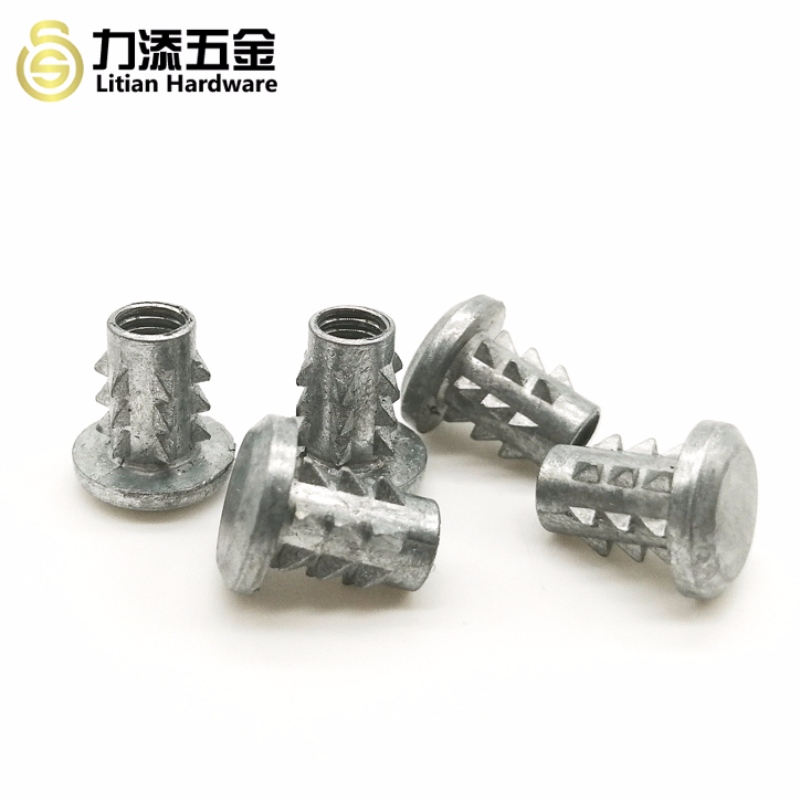 Naturlig farve forskellig størrelse torn indsæt møtrik til møbler