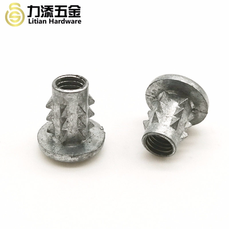 Naturlig farve forskellig størrelse torn indsæt møtrik til møbler