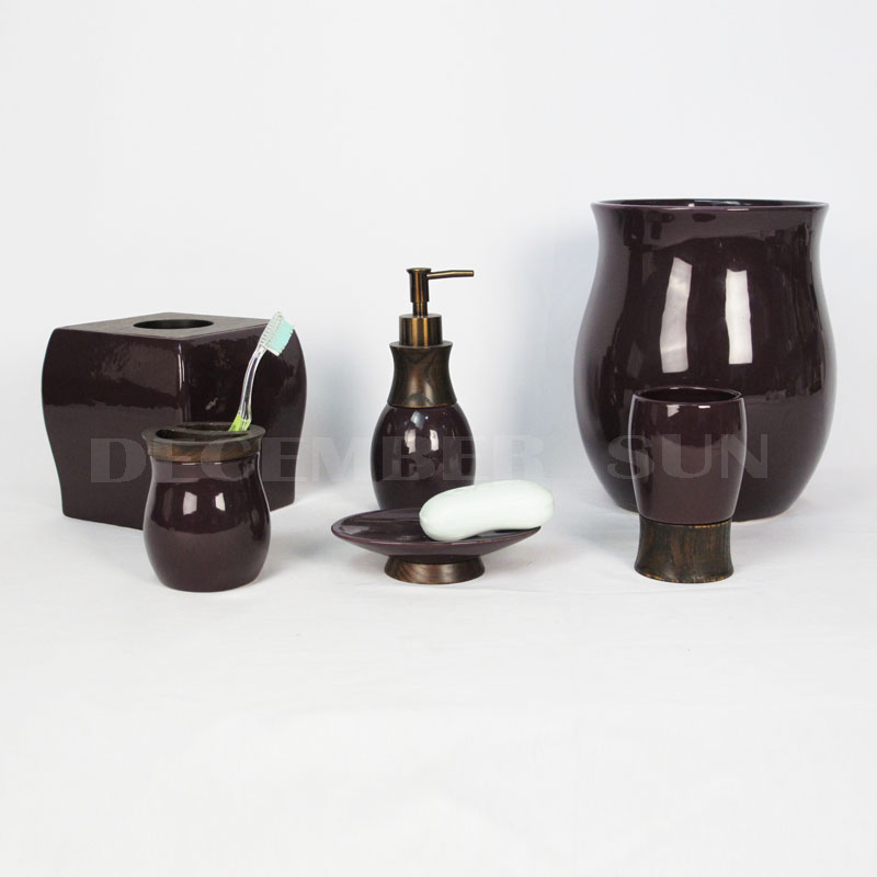 Keramisk med trædele Badetilbehør Badekar sæt