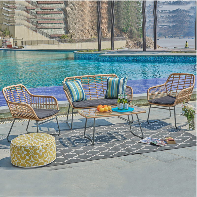 Stål og kurvede 4 sæt sofasæt