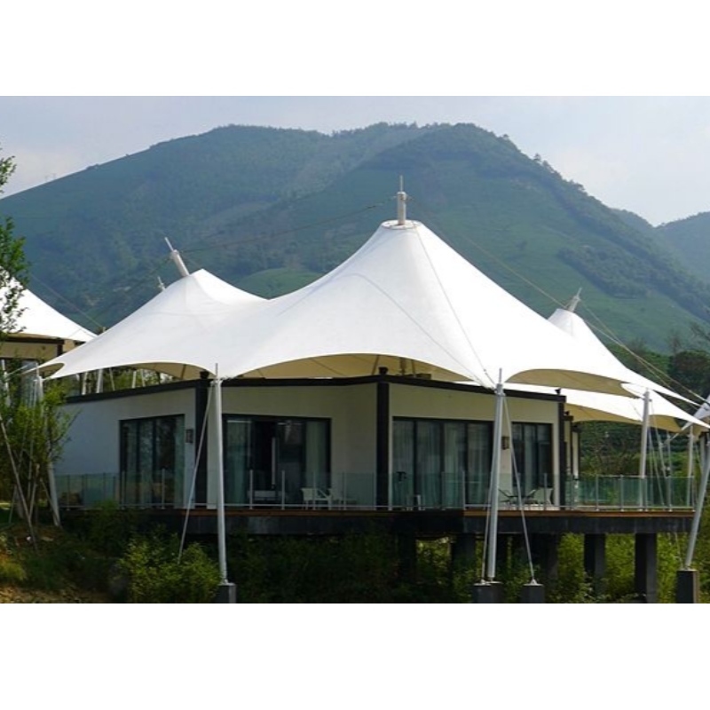 Prefab udendørs huse billige glamping telte Producenter PVDf stof Stålstruktur Luksus telt Hotel