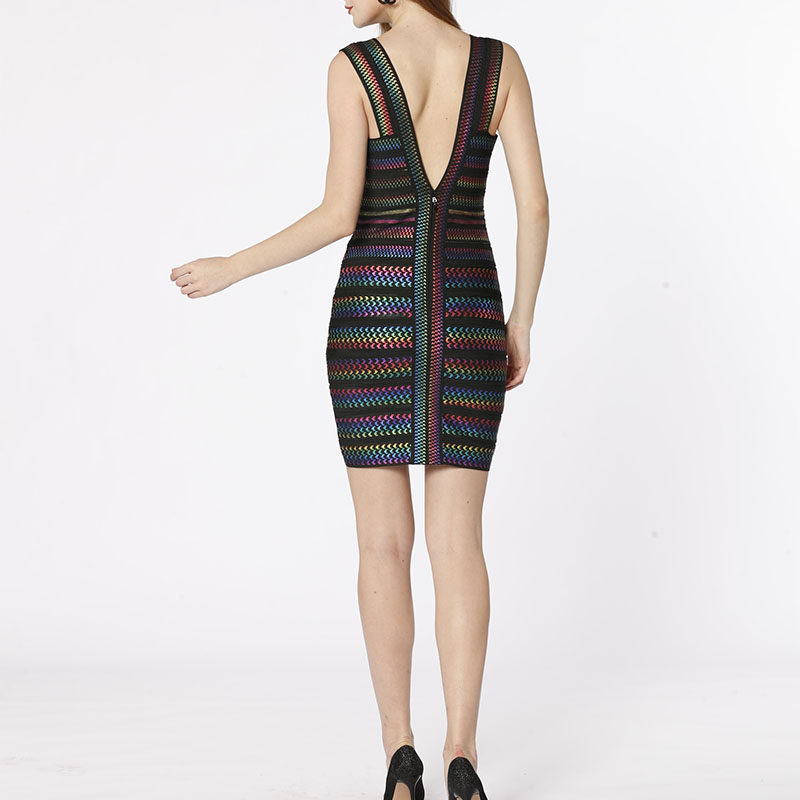 Brugerdefineret sort rygfri bling folie elegant bodycon slip blyant sexet bandage kjoler kvinder til aften klubfest