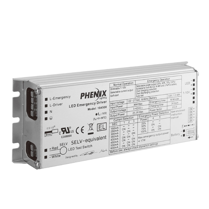 18450X INTEGRERET LED AC + EMERGENCY DRIVER