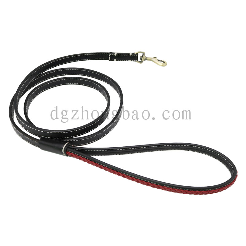 Unikt sort læder kædesnor til hunde