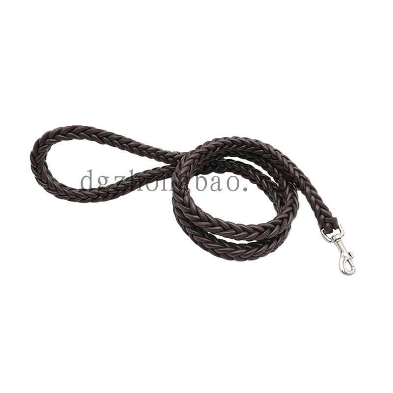 Mørkebrunt flettet læder til kæledyr