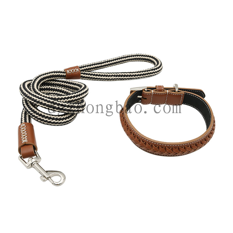 Dobbelt flettet nylon med ægte læder kædesnor